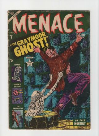 Menace 6 Vintage Marvel Atlas Comic Pre - Hero Horror Zombie Cover Gold 10c