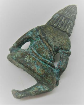 ANCIENT GANDHARAN BRONZE SEATED BUDDHA FIGURINE CIRCA 200 - 300AD 3