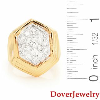 Estate 1.  65ct Diamond 18K Yellow Gold Cluster Cocktail Ring 17.  4 Grams NR 4