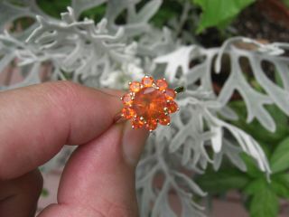 Vintage 3.  80ct,  Natural Mexican Fire Opal 14k Gold Ring Round Cut 1970s Estate 6