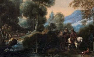 Classical Landscape Antique Old Master Oil Painting 17th Century Flemish School 3