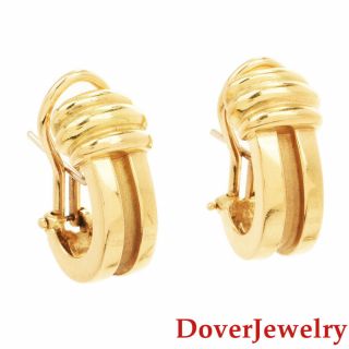 Tiffany & Co.  18K Yellow Gold Half Hoop Earrings 9.  1 Grams NR 3
