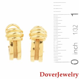 Tiffany & Co.  18K Yellow Gold Half Hoop Earrings 9.  1 Grams NR 5