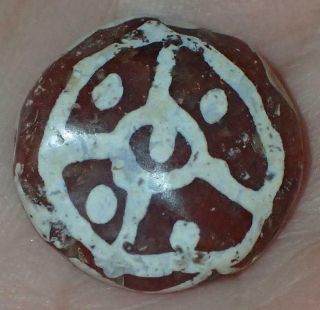 18mm Ancient Roman Etched Carnelian Agate Bead,  1800,  Years Old,  S306,  $150 Bead