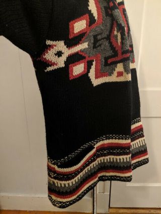 Vintage Polo Ralph Lauren Aztec Navajo Indian Blanket Sweater Black 4