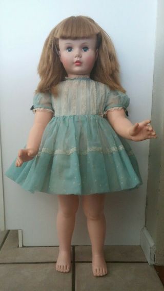 Vintage Rare 1959 Madame Alexander 36 " Janie Playpal Doll Tlc Dress No Shoes