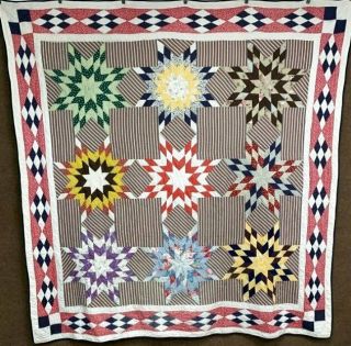 Star Spangled Vintage Pa Touching Stars Quilt American Diamond Border