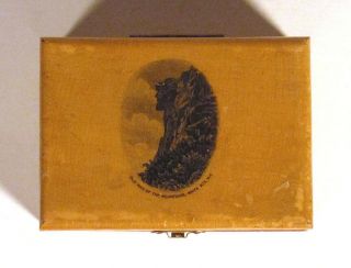 1800s Antique Wooden MAUCHLINE WARE Box OLD MAN OF THE MOUNTAIN Hampshire 2