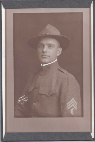 1910s Ww1 Era Photograph Crawford Ne Us Army Soldier Doughboy Mess Sgt Chevron