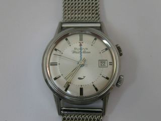 Vintage Bulova Sea King Wrist Alarm W/ Date 1969 Cal 11atrcd