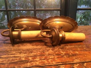 Antique Wall Sconces.  Fixtures Electric Candles Brass Lights 2