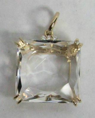 H.  Stern Brazil 18k Yellow Gold Cobblestone 17ct Rock Crystal Diamond Pendant