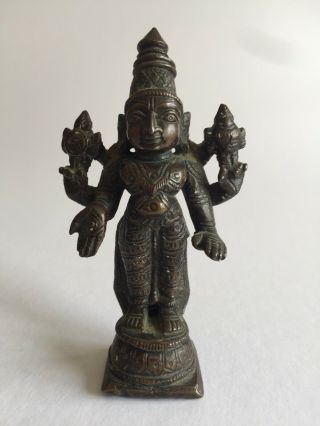 Antique Indian Hindu Figure Oriental Bronze Deity Krishna Venugopal 19th Century
