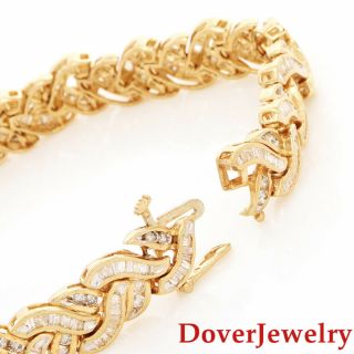 Estate 3.  23ct Diamond 14k Yellow Gold Cluster Link Bracelet 23.  3 Grams Nr