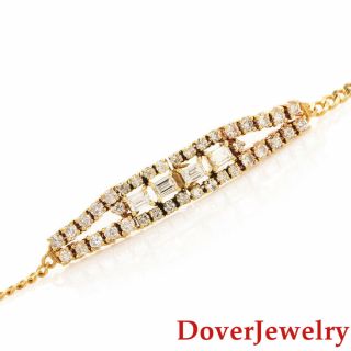 Estate 2.  60ct Diamond 14K Yellow Gold Chain Link Bracelet 7.  4 Grams NR 2