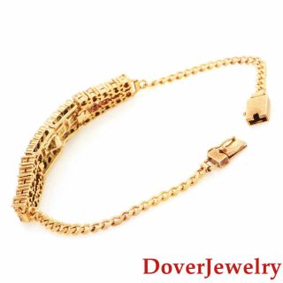 Estate 2.  60ct Diamond 14K Yellow Gold Chain Link Bracelet 7.  4 Grams NR 3
