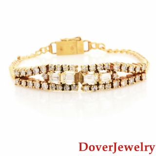 Estate 2.  60ct Diamond 14K Yellow Gold Chain Link Bracelet 7.  4 Grams NR 5