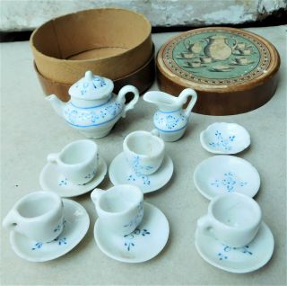 C1920 Porcelain Hand Painted German Dolls House Tea Set Vintage China