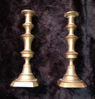 19th Century Brass Candlesticks