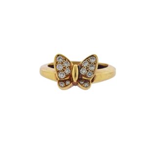 Van Cleef & Arpels Vintage Flying Beauties Diamond Gold Butterfly Ring