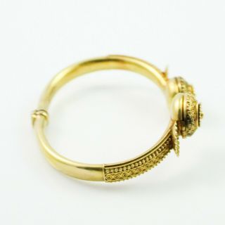 Antique Vintage Nouveau 18k Yellow Gold Etruscan Locket Wedding Bangle Bracelet 6