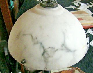 VINTAGE RESTORATION HARDWARE TABLE LAMP WITH ALABASTER SHADE 2