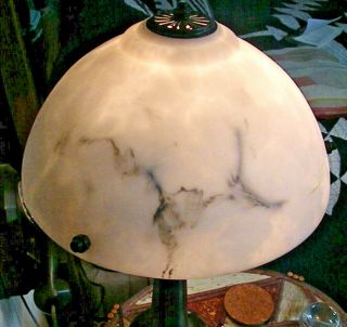 VINTAGE RESTORATION HARDWARE TABLE LAMP WITH ALABASTER SHADE 3