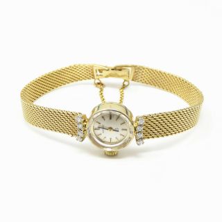 Nyjewel Omega Ω 14k Yellow Gold Diamond Bracelet Watch Running