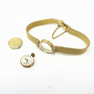 NYJEWEL Omega Ω 14k Yellow Gold Diamond Bracelet Watch Running 8