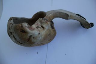 Vintage Swedish Birch Burl Wooden Bowl Ladle Hand Carved Kuksa