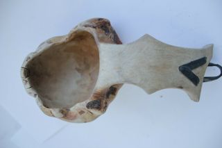 Vintage Swedish Birch Burl wooden bowl ladle hand carved Kuksa 3