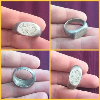 Rare Ancient Solid Silver Roman Legionaries Ring,  1st To 3rd Century Ad