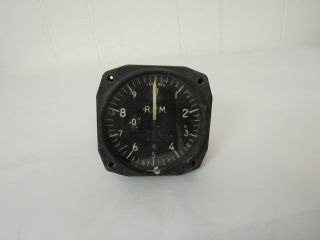 Vintage 1940s Wwii Aircraft Gauge R.  P.  M.  Indicator Tachometer A.  C.  U.  S.  Army