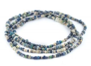 Blue & White Ancient Djenne Nila Glass Beads 6mm Mali African Multicolor Seed 4