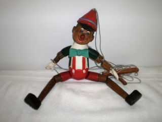 Vintage Disney Wooden Pinocchio Marionette String Puppet - Hand Carved/painted