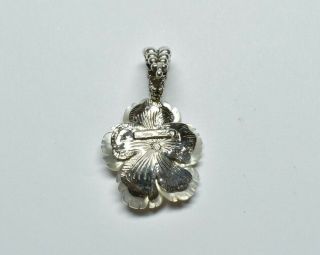 STEPHEN DWECK Sterling Silver.  925 Carved Mother of Pearl Flower Floral Pendant 8