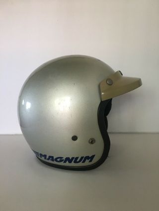 Vintage 1982 Bell Magnum Usa Snell Motorcycle Car Racing Helmet W/ Visor 7 3/4