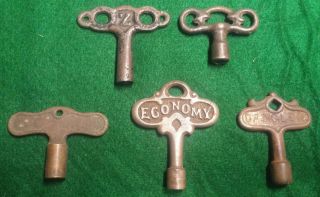 5 Vintage Furnace Keys - Gas / Oil Fuel Valve Keys