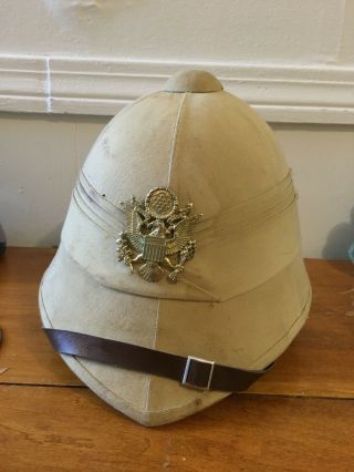 Ww2 Us Army Lt Rosado Us Calvary Ft.  Riley Ks Pith Sun Helmet