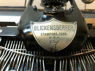 Vintage 1910 ' s Blickensderfer No.  7 Typewriter Antique Rare 3