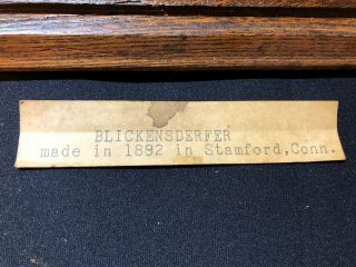 Vintage 1910 ' s Blickensderfer No.  7 Typewriter Antique Rare 7