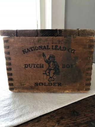 Vintage National Lead Co Dutch Boy Wooden Box Antique Wood Boxes Soap 8875