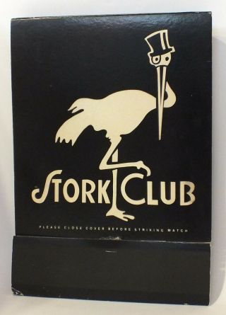 Vintage Stork Club Memorabilia Giant Or Supersized Matchbook From Think Big 1983