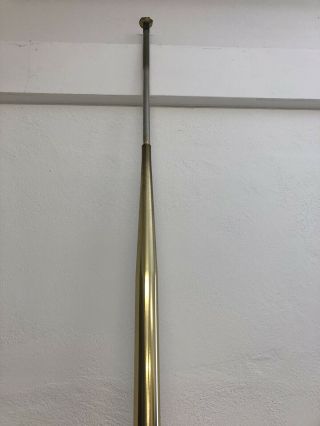 Vintage TENSION POLE FLOOR LAMP mid century modern light gold cone 3 Way 50s 60s 5