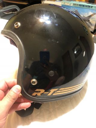 Vintage 1979 Bell Rt Black/gold Motorcycle Helmet