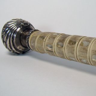 Hand - carved Walking Stick with Sterling Silver Top - 1890 ' s 5