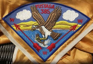 Vintage Boy Scouts Oa Yustaga Lodge 385 Bsa Patch & Neckerchief