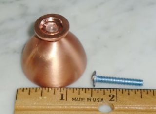 Set of 3 Vintage Solid Heavy Copper Drawer Pull Cabinet Handle Knobs 3