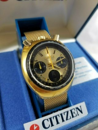 Citizen 8110 901026 - Y Chronograph Automatic 23 Jewel Vintage Bullhead Wristwatch