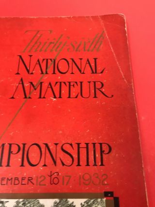 Vintage Golf Memorabilia/ 36th National Amateur Golf Championship September 1932 4